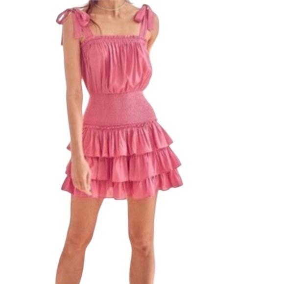 idem ditto Dresses & Skirts - Pink Ruffled Mini Dress